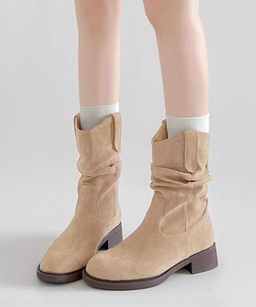 Miniministore（ミニミニストア）の「ウエスタンブーツ ミドルブーツ 春秋冬靴（ブーツ・レディース・ベージュ/ブラウン・25.0cm/24.5cm/23.5cm/23.0cm/22.5cm/24.0cm）」の8枚目の写真