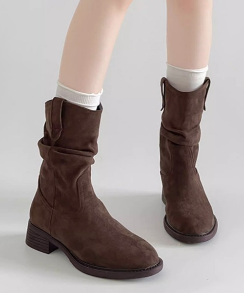 セール】ウエスタンブーツ ミドルブーツ 春秋冬靴（ブーツ