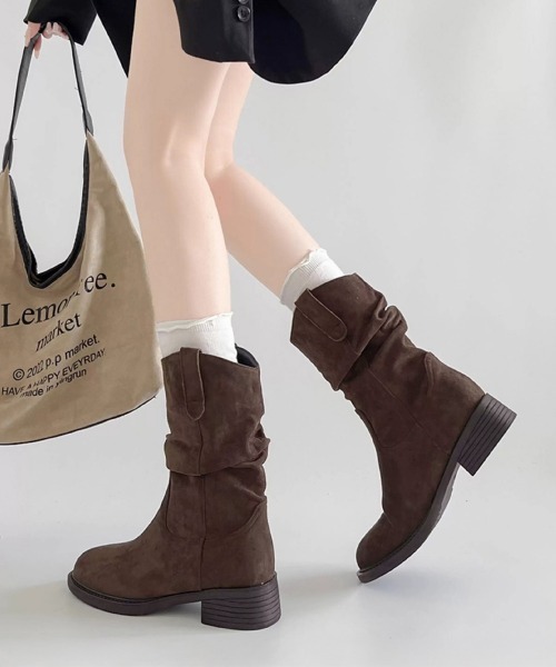 Miniministore（ミニミニストア）の「ウエスタンブーツ ミドルブーツ 春秋冬靴（ブーツ・レディース・ベージュ/ブラウン・25.0cm/24.5cm/23.5cm/23.0cm/22.5cm/24.0cm）」の15枚目の写真