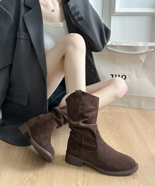 Miniministore（ミニミニストア）の「ウエスタンブーツ ミドルブーツ 春秋冬靴（ブーツ・レディース・ベージュ/ブラウン・25.0cm/24.5cm/23.5cm/23.0cm/22.5cm/24.0cm）」の17枚目の写真