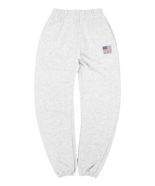 STAFF ONLY(スタッフオンリー)の「FLAG NEW YORK, USA SWEATPANTS (MELANGE WHITE)(スウェットパンツ・メンズ・その他・MEDIUM/LARGE)」の1枚目の写真