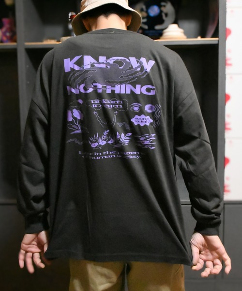 AFTERU(アフターユー)の「KNOW NOTHING L/S TEE(Tシャツ/カットソー・メンズ・ブラック/ホワイト・XL/L/M/S)」の2枚目の写真