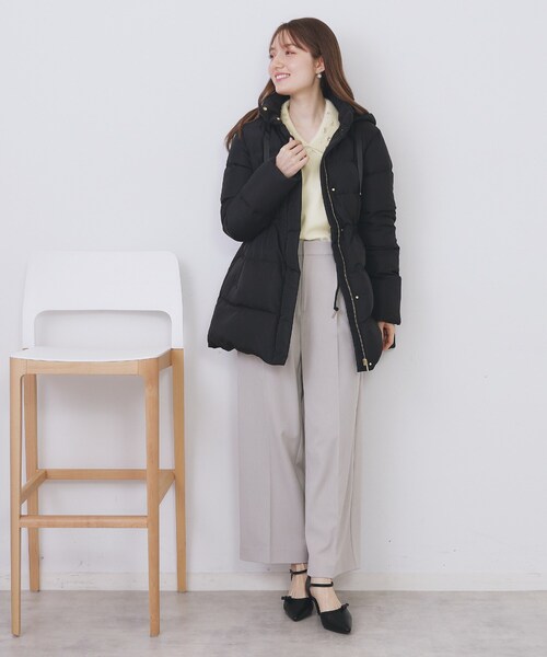 index（インデックス）の「ダブルビジューフェザー衿付きニット【洗濯機OK】（ニット/セーター・レディース・ブラック/オフホワイト/ナチュラル・36/38/40/42）」の7枚目の写真