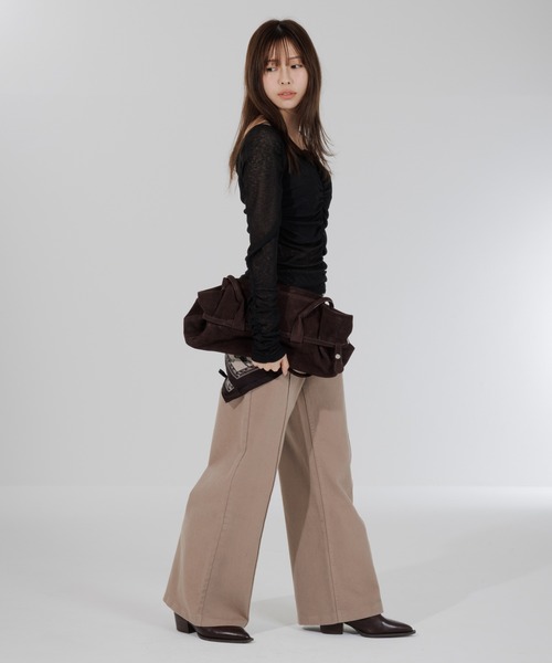 drape sheer 2way tops（ドレープシアー2wayトップス）（Tシャツ