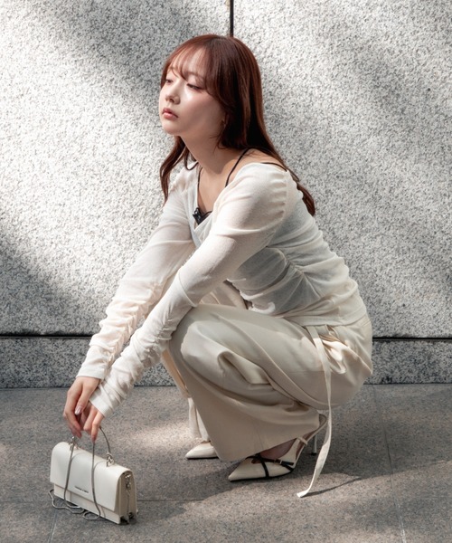 drape sheer 2way tops（ドレープシアー2wayトップス）（Tシャツ