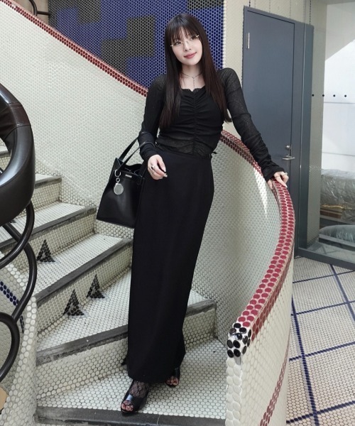 drape sheer 2way tops（ドレープシアー2wayトップス）（Tシャツ