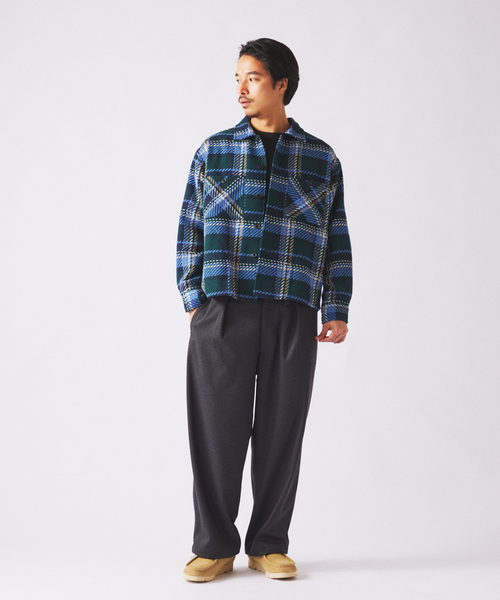 JOURNAL STANDARD relume（ジャーナルスタンダード　レリューム）の「バスケット ツィードチェック CPO シャツブルゾン（シャツ/ブラウス・メンズ・アイボリー/ブルー系その他/ネイビー・LARGE/MEDIUM）」の6枚目の写真