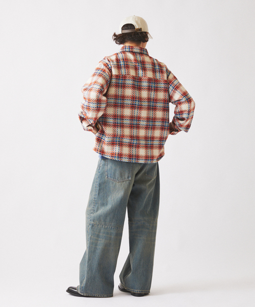 JOURNAL STANDARD relume（ジャーナルスタンダード　レリューム）の「バスケット ツィードチェック CPO シャツブルゾン（シャツ/ブラウス・メンズ・アイボリー/ブルー系その他/ネイビー・LARGE/MEDIUM）」の8枚目の写真