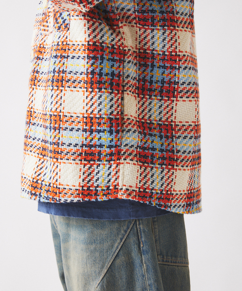 JOURNAL STANDARD relume（ジャーナルスタンダード　レリューム）の「バスケット ツィードチェック CPO シャツブルゾン（シャツ/ブラウス・メンズ・アイボリー/ブルー系その他/ネイビー・LARGE/MEDIUM）」の12枚目の写真