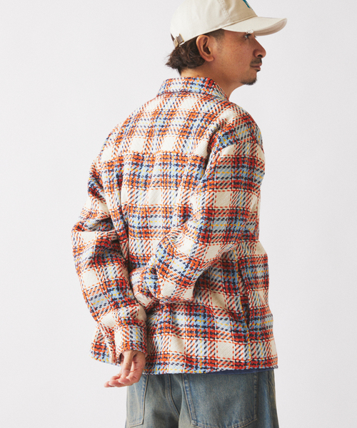 JOURNAL STANDARD relume（ジャーナルスタンダード　レリューム）の「バスケット ツィードチェック CPO シャツブルゾン（シャツ/ブラウス・メンズ・アイボリー/ブルー系その他/ネイビー・LARGE/MEDIUM）」の13枚目の写真