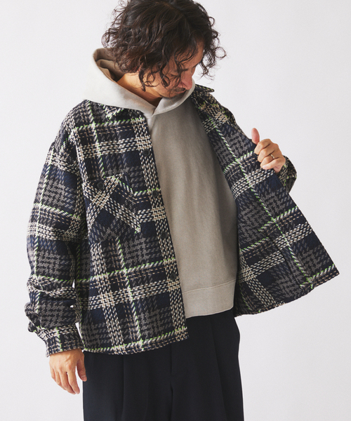 JOURNAL STANDARD relume（ジャーナルスタンダード　レリューム）の「バスケット ツィードチェック CPO シャツブルゾン（シャツ/ブラウス・メンズ・アイボリー/ブルー系その他/ネイビー・LARGE/MEDIUM）」の22枚目の写真