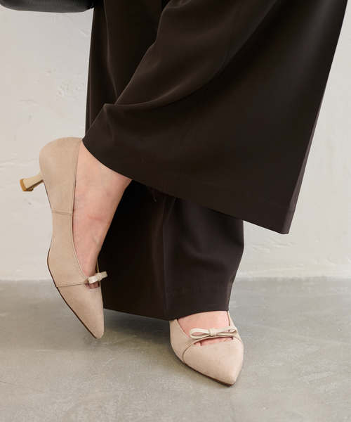 LE TALON（ルタロン）の「5cmポインテッドナローリボンパンプス（パンプス・レディース・ベージュ/ブラック×ブラック/モスグリーン・25cm/24.5cm/24cm/23.5cm/23cm/22.5cm/22cm）」の15枚目の写真