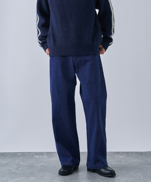 B.C STOCK（ベーセーストック）の「[B.A.C.D] NEWベーシック 13oz ワイドストレートデニムパンツ（その他パンツ・メンズ・ブラック系その他/ネイビー/クリアブルー・SMALL/MEDIUM/LARGE）」の2枚目の写真