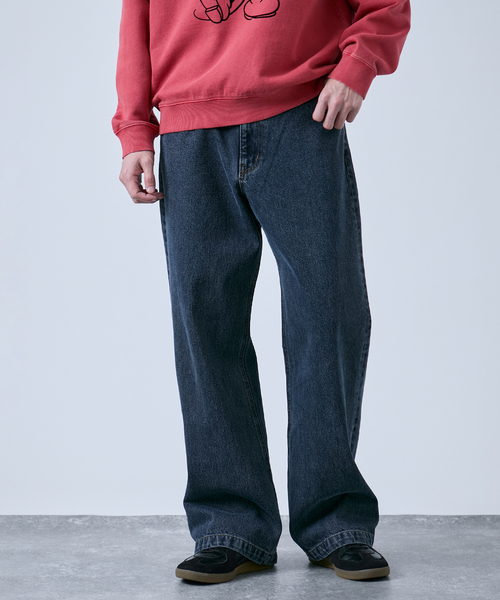 B.C STOCK（ベーセーストック）の「[B.A.C.D] NEWベーシック 13oz ワイドストレートデニムパンツ（その他パンツ・メンズ・ブラック系その他/ネイビー/クリアブルー・SMALL/MEDIUM/LARGE）」の3枚目の写真