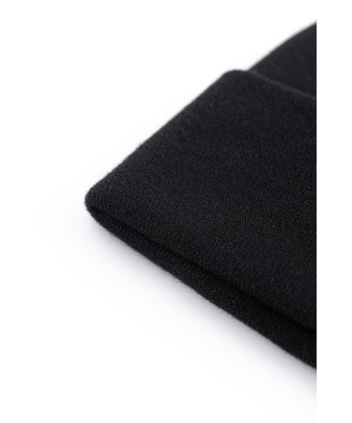 SUPPLIER（サプライヤー）の「ビーニー｜Cross Leather Patch Beanie｜SUPPLIER（ニットキャップ/ビーニー・メンズ・ブラック・FREE）」の5枚目の写真