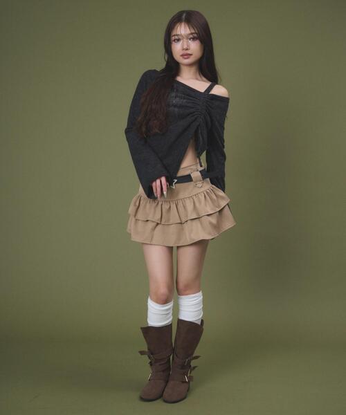 dispark(ディスパーク)の「DISPARK/【26年春夏新作】スターベルト付きティアードスカパン(スカート・レディース・ベージュ/ブラック・SMALL/MEDIUM)」の18枚目の写真