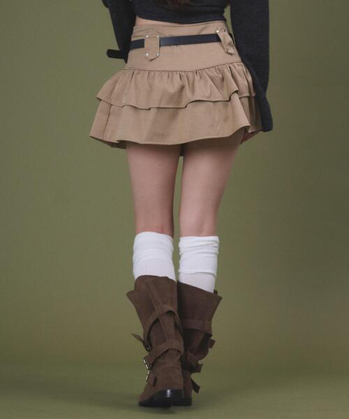 dispark(ディスパーク)の「DISPARK/【26年春夏新作】スターベルト付きティアードスカパン(スカート・レディース・ベージュ/ブラック・SMALL/MEDIUM)」の16枚目の写真