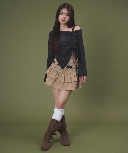 dispark(ディスパーク)の「DISPARK/【26年春夏新作】スターベルト付きティアードスカパン(スカート・レディース・ベージュ/ブラック・SMALL/MEDIUM)」の19枚目の写真