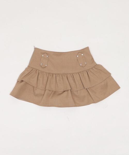 dispark(ディスパーク)の「DISPARK/【26年春夏新作】スターベルト付きティアードスカパン(スカート・レディース・ベージュ/ブラック・SMALL/MEDIUM)」の9枚目の写真