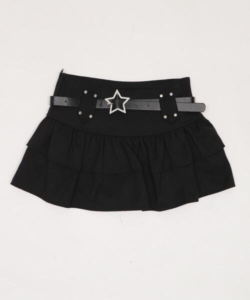 dispark(ディスパーク)の「DISPARK/【26年春夏新作】スターベルト付きティアードスカパン(スカート・レディース・ベージュ/ブラック・SMALL/MEDIUM)」の3枚目の写真