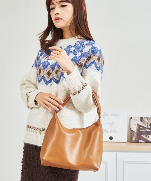 MISCH MASCH(ミッシュマッシュ)の「一部店舗限定 ワンハンドルスクエアバッグ(ショルダーバッグ・レディース・キャメル/ブラック・フリ-)」の7枚目の写真