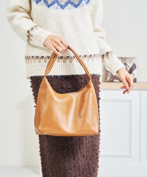 MISCH MASCH(ミッシュマッシュ)の「一部店舗限定 ワンハンドルスクエアバッグ(ショルダーバッグ・レディース・キャメル/ブラック・フリ-)」の8枚目の写真