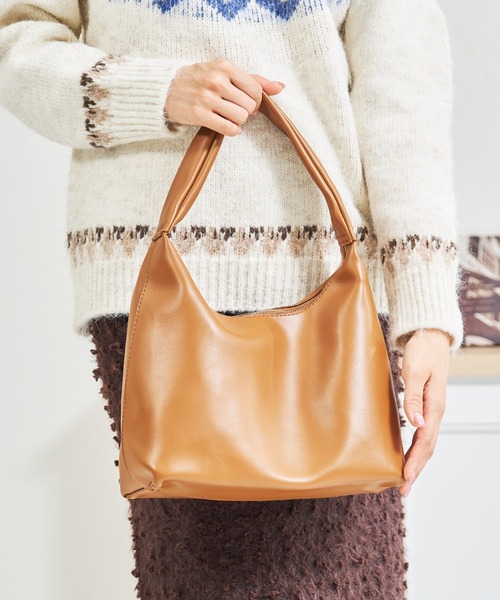 MISCH MASCH(ミッシュマッシュ)の「一部店舗限定 ワンハンドルスクエアバッグ(ショルダーバッグ・レディース・キャメル/ブラック・フリ-)」の9枚目の写真