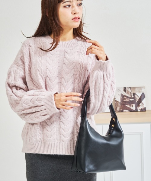 MISCH MASCH(ミッシュマッシュ)の「一部店舗限定 ワンハンドルスクエアバッグ(ショルダーバッグ・レディース・キャメル/ブラック・フリ-)」の12枚目の写真