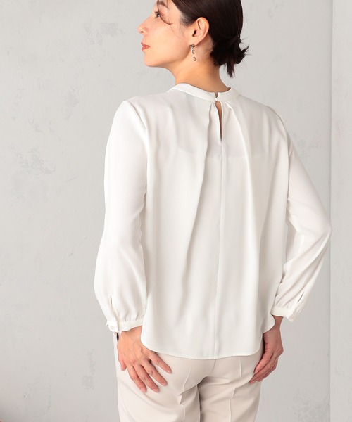 GALLORIA（ギャローリア）の「【お手入れ楽々・洗濯機で洗える】ラッフルブラウス（シャツ/ブラウス・レディース・ホワイト/ホワイト系その他/ライトブルー/ライトベージュ・L/LL/M/S）」の6枚目の写真