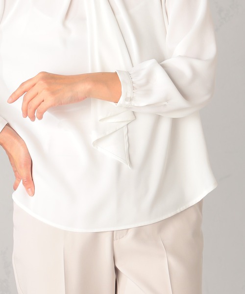 GALLORIA（ギャローリア）の「【お手入れ楽々・洗濯機で洗える】ラッフルブラウス（シャツ/ブラウス・レディース・ホワイト/ホワイト系その他/ライトブルー/ライトベージュ・L/LL/M/S）」の8枚目の写真