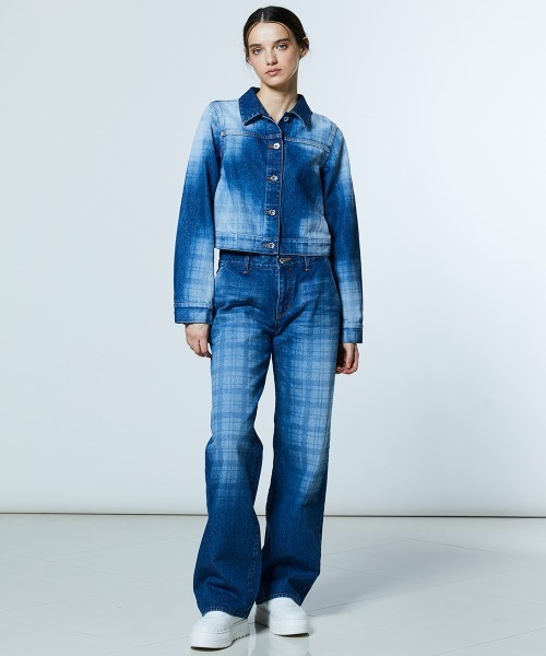 DOUBLE STANDARD CLOTHING(ダブルスタンダードクロージング)の「12.5oz ユーズドチェック デニムジャケット(デニムジャケット・レディース・インディゴブルー・38/36)」の11枚目の写真