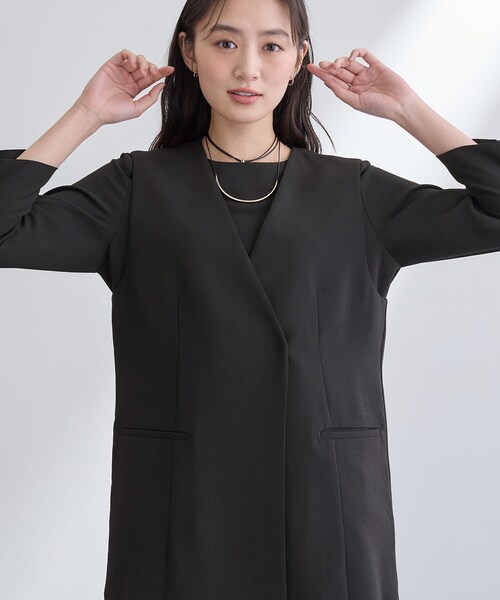 INDIVI(インディヴィ)の「【洗える/多機能/SETUP可】着る日傘ジレジャケット(ベスト・レディース・ベージュ/ブラック/ネイビー/サックスブルー・40/38/36/15 /13/05/19/03)」の7枚目の写真