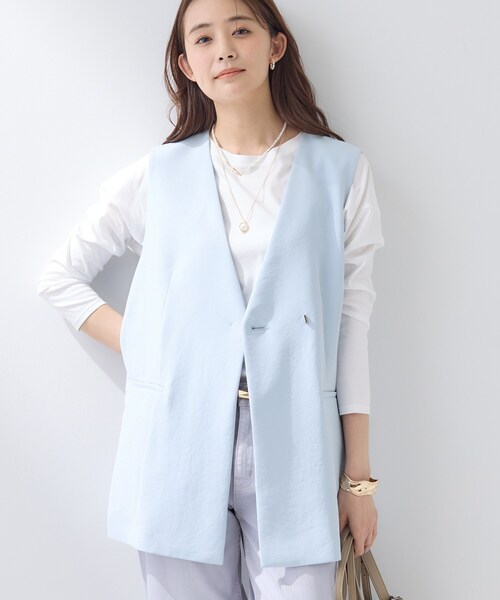 INDIVI（インディヴィ）の「【洗える／多機能／SETUP可】着る日傘ジレジャケット（ベスト・レディース・ベージュ/ブラック/ネイビー/サックスブルー・40/38/36/15 /13/05/19/03）」の10枚目の写真