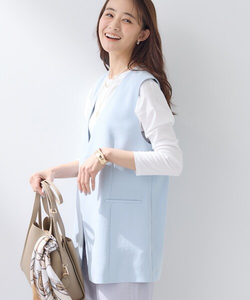 INDIVI（インディヴィ）の「【洗える／多機能／SETUP可】着る日傘ジレジャケット（ベスト・レディース・ベージュ/ブラック/ネイビー/サックスブルー・40/38/36/15 /13/05/19/03）」の11枚目の写真