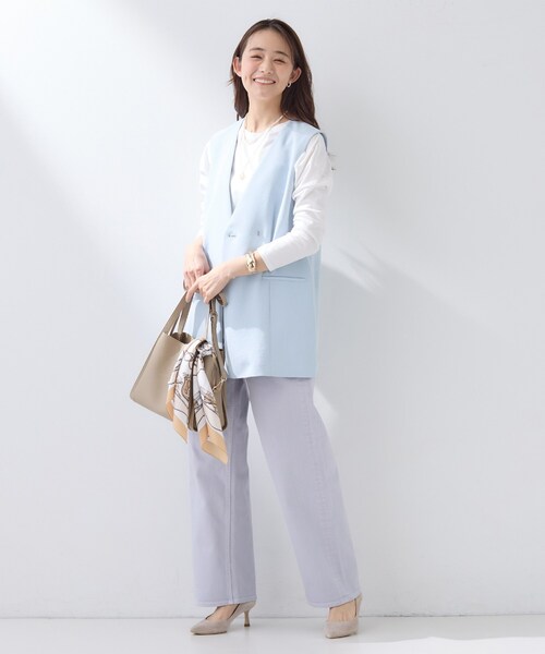 INDIVI（インディヴィ）の「【洗える／多機能／SETUP可】着る日傘ジレジャケット（ベスト・レディース・ベージュ/ブラック/ネイビー/サックスブルー・40/38/36/15 /13/05/19/03）」の12枚目の写真