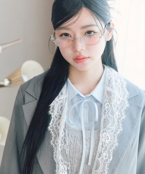 OLIVE des OLIVE（オリーブデオリーブ）の「レース衿ゆるたぽテーラードジャケット（テーラードジャケット・レディース・ブラウン/グレー/ネイビー・FREE）」の8枚目の写真