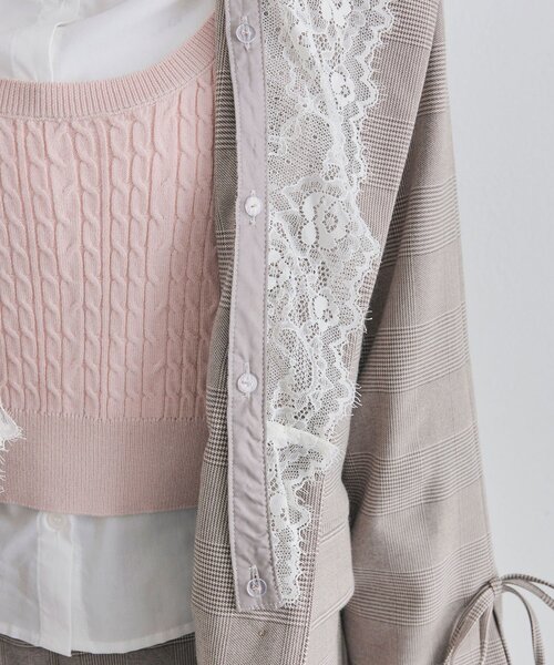 OLIVE des OLIVE（オリーブデオリーブ）の「【セットアップ対応/レース取り外し可】レース衿ゆるたぽテーラードジャケット（テーラードジャケット・レディース・ブラウン/ネイビー/グレー・FREE）」の20枚目の写真