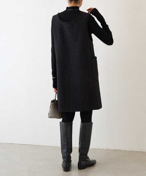 LIVETART（リヴェタート）の「《LIVETART》ツイードミニジャンスカ（ワンピース・レディース・ブラック・FREE）」の4枚目の写真