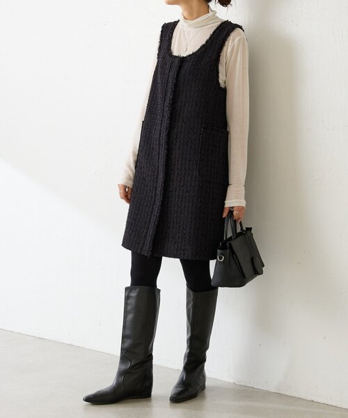 LIVETART（リヴェタート）の「《LIVETART》ツイードミニジャンスカ（ワンピース・レディース・ブラック・FREE）」の12枚目の写真