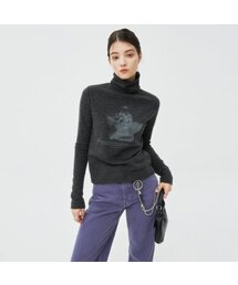 PLASTER CAST TURTLENECK KNIT-BLACK