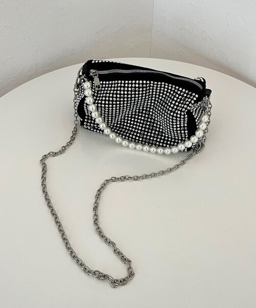 prose verse（プロズヴェール）の「【2way】パールハンドルラインストーンショルダーバッグ（ショルダーバッグ・レディース・ブラック/ブラック系その他・FREE）」の11枚目の写真
