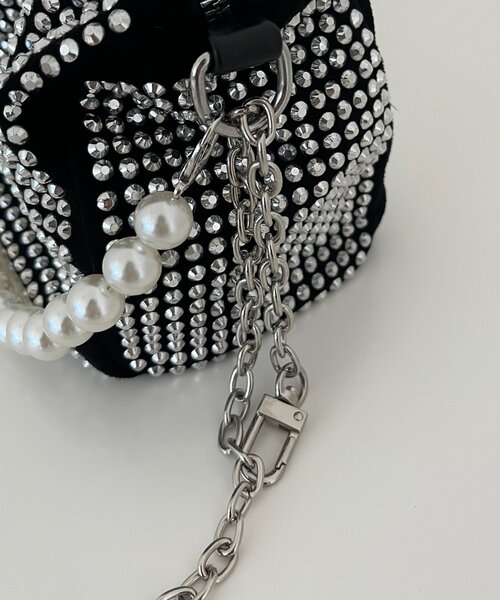 prose verse（プロズヴェール）の「【2way】パールハンドルラインストーンショルダーバッグ（ショルダーバッグ・レディース・ブラック/ブラック系その他・FREE）」の3枚目の写真