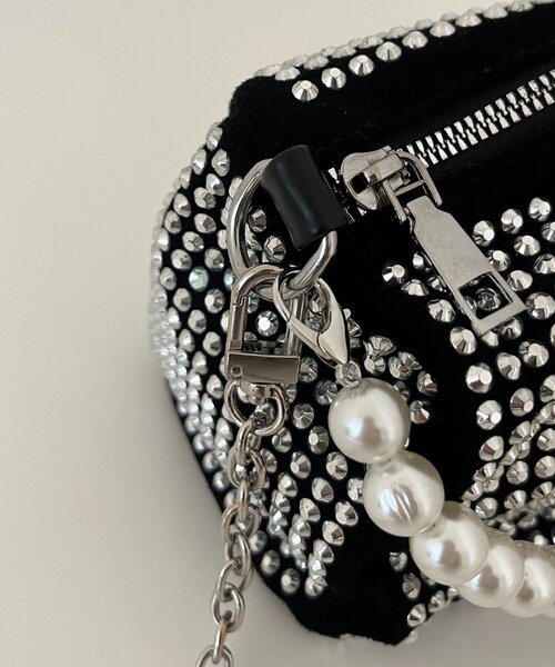 prose verse（プロズヴェール）の「【2way】パールハンドルラインストーンショルダーバッグ（ショルダーバッグ・レディース・ブラック/ブラック系その他・FREE）」の4枚目の写真
