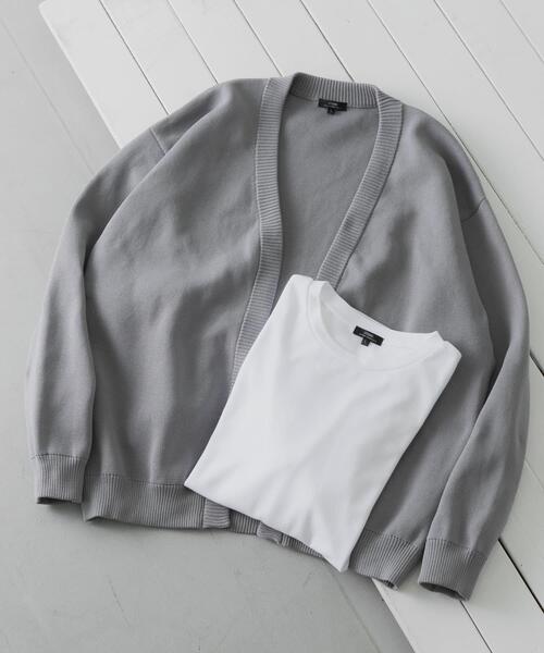 ITEMS URBANRESEARCH（アイテムズ アーバンリサーチ）の「『洗濯可/抗菌/防臭/UVカット』高機能リブニットカーディガン+インナー セット（ニット/セーター・メンズ・ブラック/ベージュ/ブルー/グレー・LARGE/MEDIUM）」の2枚目の写真