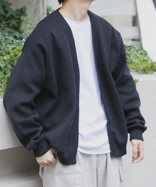 ITEMS URBANRESEARCH（アイテムズ アーバンリサーチ）の「『洗濯可/抗菌/防臭/UVカット』高機能リブニットカーディガン+インナー セット（ニット/セーター・メンズ・ブラック/ベージュ/ブルー/グレー・LARGE/MEDIUM）」の16枚目の写真