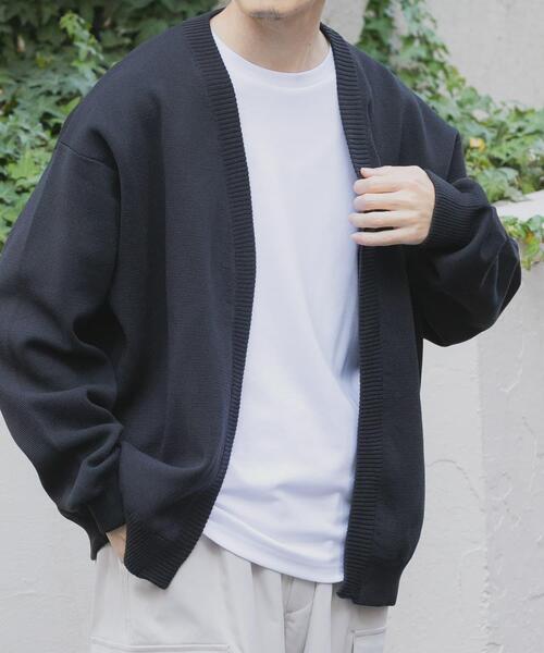 ITEMS URBANRESEARCH（アイテムズ アーバンリサーチ）の「『洗濯可/抗菌/防臭/UVカット』高機能リブニットカーディガン+インナー セット（ニット/セーター・メンズ・ブラック/ベージュ/ブルー/グレー・LARGE/MEDIUM）」の17枚目の写真
