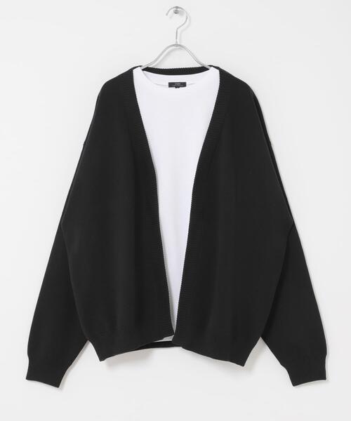 ITEMS URBANRESEARCH（アイテムズ アーバンリサーチ）の「『洗濯可/抗菌/防臭/UVカット』高機能リブニットカーディガン+インナー セット（ニット/セーター・メンズ・ブラック/ベージュ/ブルー/グレー・LARGE/MEDIUM）」の19枚目の写真