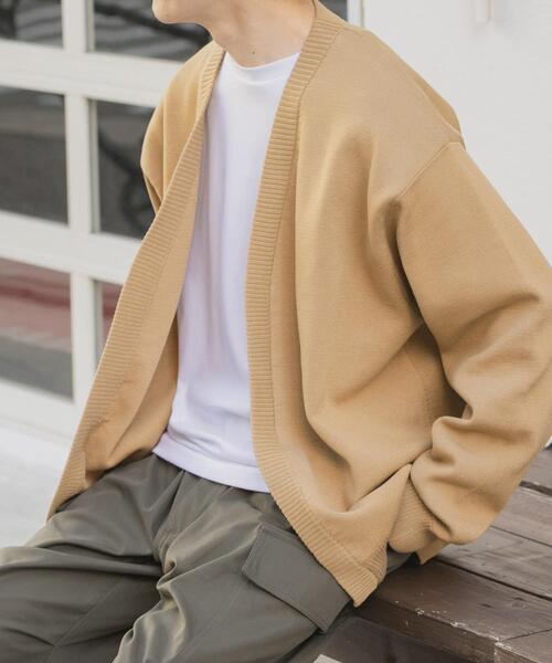 ITEMS URBANRESEARCH（アイテムズ アーバンリサーチ）の「『洗濯可/抗菌/防臭/UVカット』高機能リブニットカーディガン+インナー セット（ニット/セーター・メンズ・ブラック/ベージュ/ブルー/グレー・LARGE/MEDIUM）」の5枚目の写真