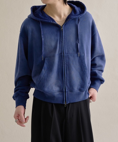 epnok（エプノック）の「ヘビーウェイトダブルジップフーディー（パーカー・メンズ・ブラック/杢グレー/ネイビー/ブラウン/レッド・SMALL/MEDIUM/LARGE）」の4枚目の写真