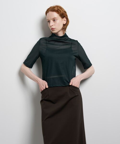 LANVIN en Bleu（ランバンオンブルー）の「シアーハーフスリーブカットソー（Tシャツ/カットソー・レディース・オフホワイト/ブルー・38）」の8枚目の写真